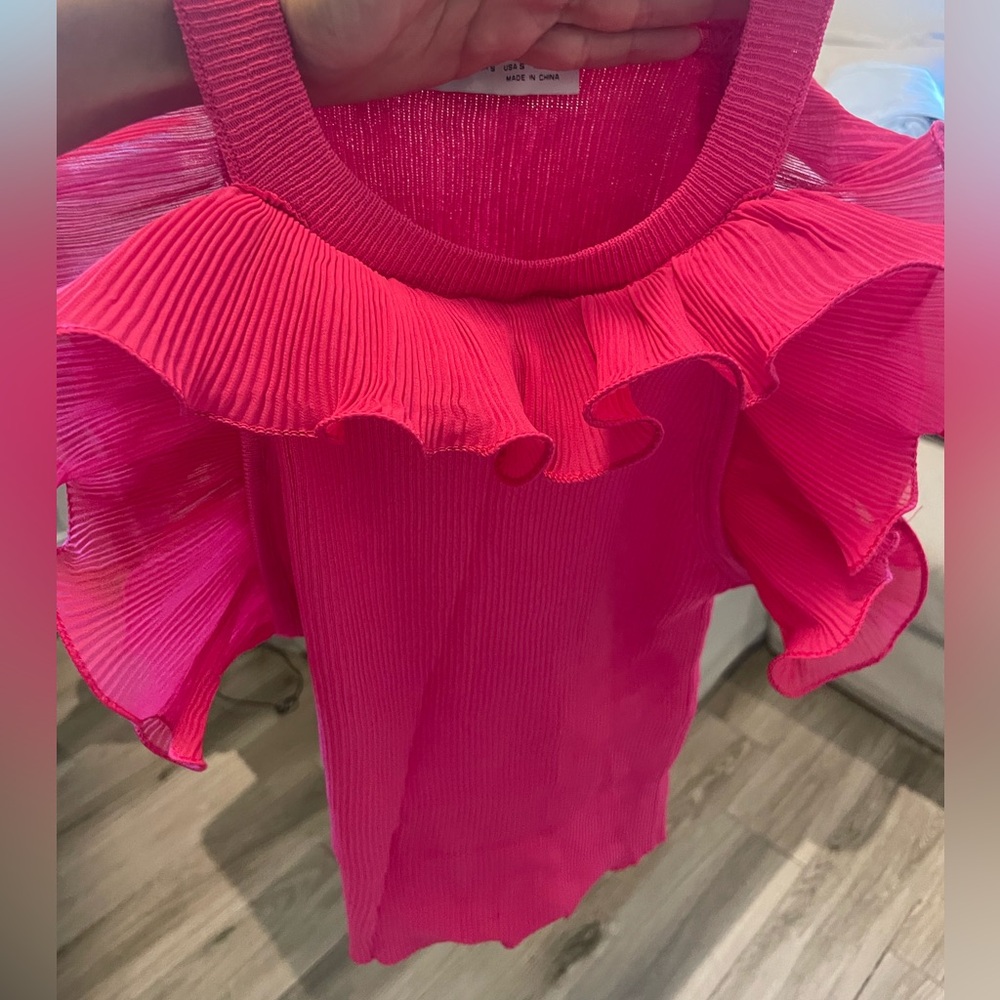 Zara hot pink crop top Size s